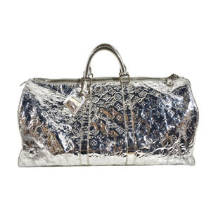Louis Vuitton Keepall 55 Monogram Miroir Silver Mirror Weekend Travel Duffle Bag